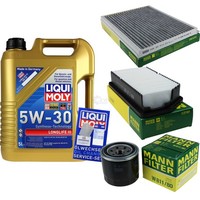 Mann Inspektionspaket 5L Liqui Moly Longlife III 5W-30 FüR KIA Cee'd 1.6 GT Pro
