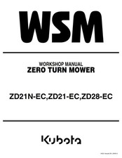 KUBOTA ZD21N-EC ZD21-EC ZD28-EC ZERO TURN MOWER WORKSHOP MANUAL REPRINTED 2006