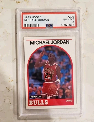 1989-90 NBA Hoops Michael Jordan Chicago Bulls Card #200 Graded PSA 8