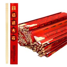 Disposable Bamboo Chopsticks 100 Sets - 9'' Long, UV Treated, Individually Wra