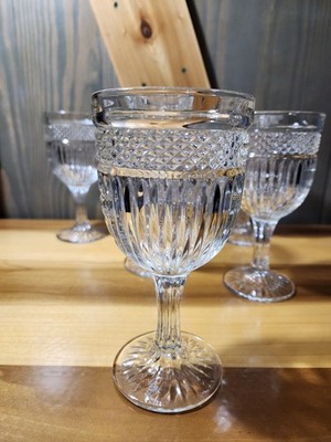 (6) Vintage Libbey Radiant Water Goblets Glasses Very Heavy Nice Set
