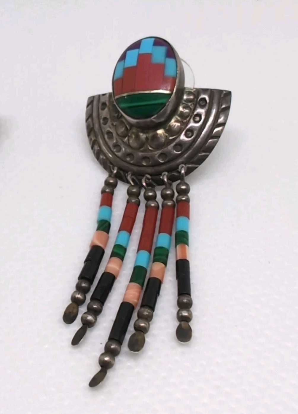 Signed TK 925 Sterling Silver Native American Tur… - image 3