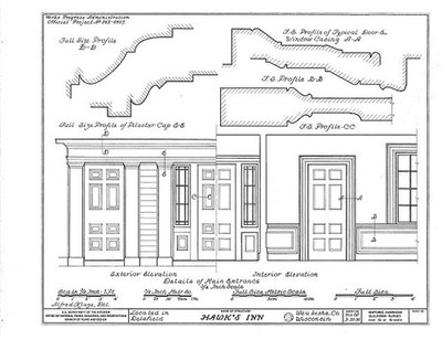 HABS WIS,67-DELA,1- sheet 6 6 - Hawk's Inn, Main & Genesee Streets,