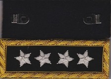 Post Civil War General's Shoulder Boards Shoulder Straps w/Frock Clips