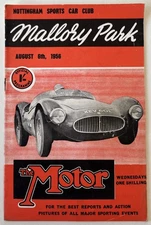 Mallory Park Nottingham Sports Car Club Programme August 6th 1956