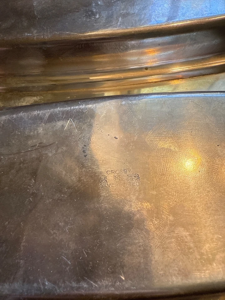 Plato de mantequilla doble plata vintage con inserto de cristal Foto 2 de 2