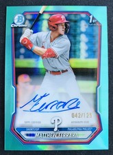 2026 Bowman Chrome Baseball Matthew Ferrara 1st Chrome Auto Aqua Refractor / 125