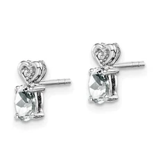 Silver  White Topaz & Diam. Earrings QBE23APR