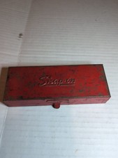 Vintage Snap-On Empty Metal Tool Box Storage Case Kenosha WISC Red 6.5x2.375"