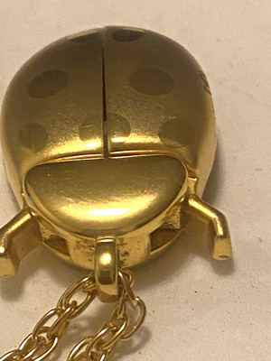 Vintage Good Tone Lady Bug Pendant Watch with Chain