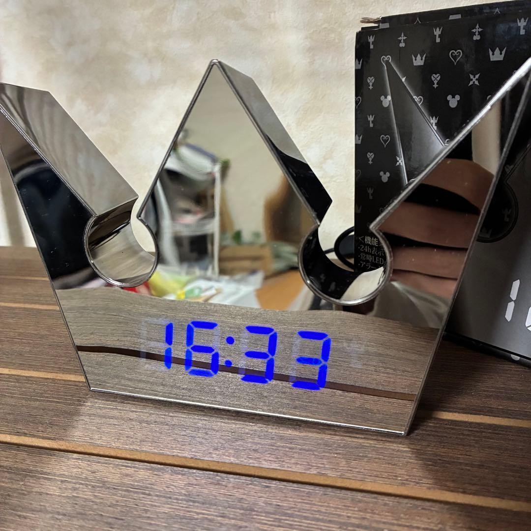 Kingdom Hearts Digital USB Table Clock Silver Disney With Box Used