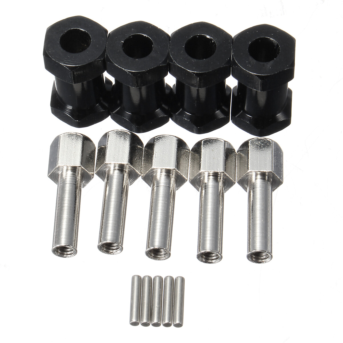 4PCs Extended Wheel Hex Hub Upgrade Parts RC 1/10 Model Car Aluminum Alloy Black