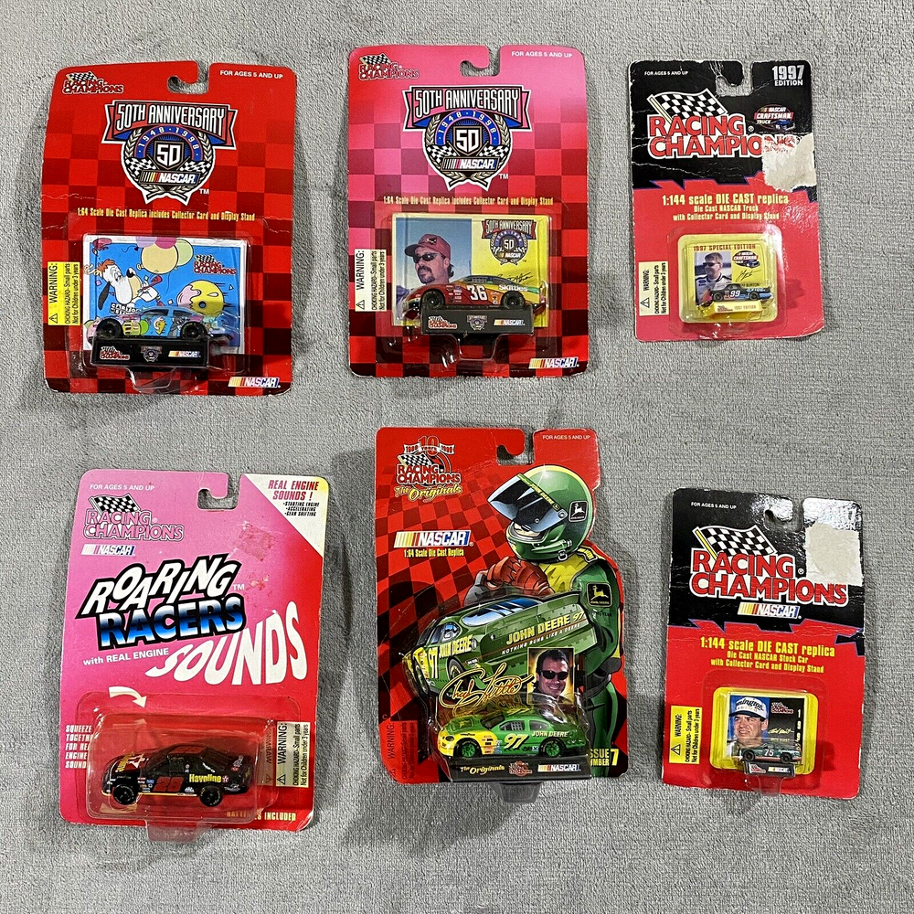 Lot of 6 Racing Champions Die Cast Replica Cars Nascar 1997 50th Edition Flaws