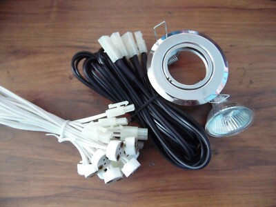 New  9pc MR16+C 12V 20W Overhead Halogen Light Kit Inc. Bulbs, Holders, Wiring