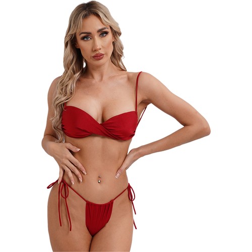 Damen BH und Slip Set Baden Bikini Nachtclub Badeanzug Tropical Party - Bild 90 von 125