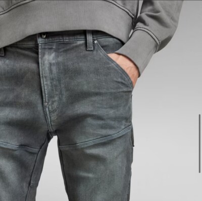G-Star Raw Men's 5620 Knee Zip Skinny Jeans Dark Aged Gray