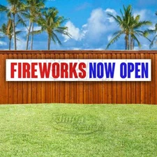 FIREWORKS NOW OPEN Advertising Vinyl Banner Flag Sign LARGE HUGE XXL SIZE
