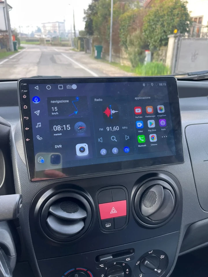 Stereo Radio Display Touch Android Fiat Fiorino Qubo Comandi Volante Carplay USB - Immagine 3 di 4