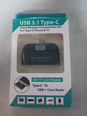 4 in 1 USB 3.1 Type C USB-C TF Micro SD OTG Card Reader For Macbook Phone Tablet