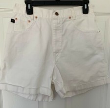 vtg Chic shorts size 12 white Cuffed high waist 100 Cotton EC made in USA