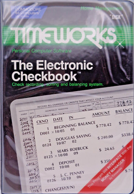 COMMODORE 64/128 -- THE ELECTRONIC CHECKBOOK (TIMEWORKS - DISK)