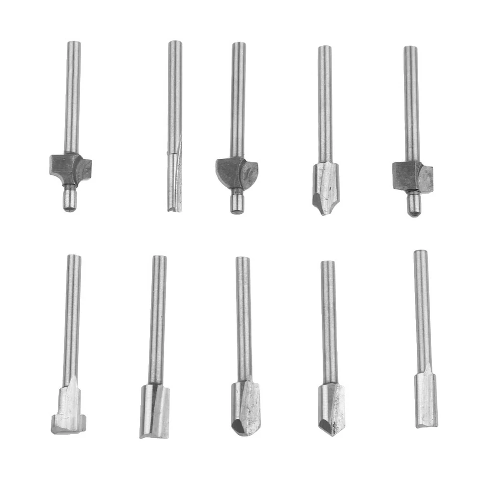 1/8" 3.2mm Mini Shank HSS Router Bits Files Fits Dremel Rotary Tool Set 10pcs - Image 4 of 4