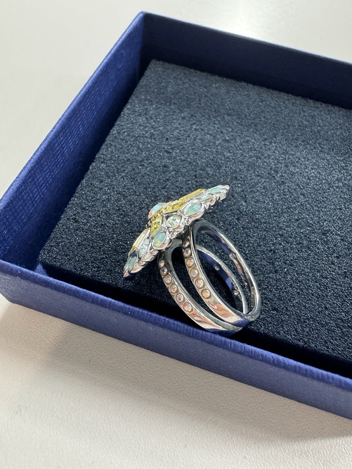 SWAROVSKI ring Round Flower Statement Ring size 5… - image 4