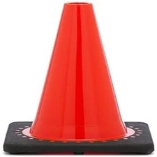 FC-120 Orange Traffic Safety Cone with Black Base, 12'' H