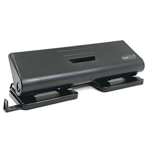 Rapesco PF75P0B1-E Hole Punch - 75-P 4-Hole Punch, 16 Sheet Capacity - Black