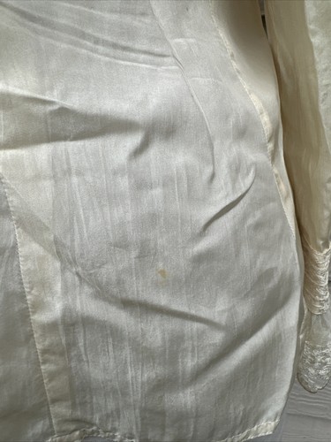 Vintage Women's Blouse Lace Top Size Small Medium Victorian Cottagecore Silk - Picture 3 of 7