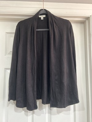 Halston Women s Charcoal Gray Cardigan Large So Soft New 