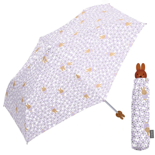 Miffy Folding Umbrella Face Handle Lavender Melanie 55cm Adult
