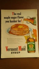 VTG 1949 Orig Magazine Ad Vermont Maid Syrup Real Maple Sugar Flavor You Hanker 