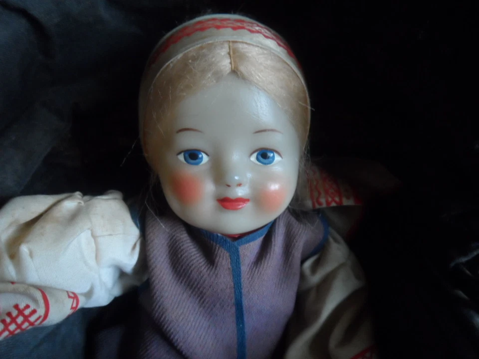 landeau ancien mignature jonc* poupeé**poupon** art deco xxe - Photo 3/4