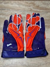 Nike Clemson Tigers Team Issued Superbad Orange Football Gloves Size XL