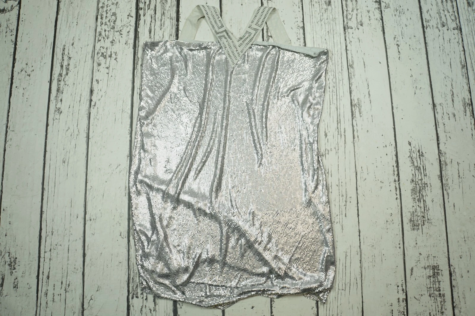 Abito raro Versace per H&M catena argento taglia US6 US 6 36 EUR36