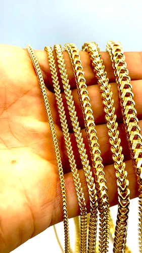 14K Yellow Gold Square Franco Box Necklace Bracelet Chain Real 1mm-5.5mm 7"-30" - Video 1 of 1