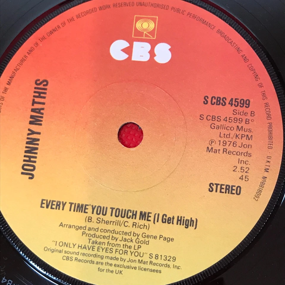 JOHNNY MATHIS When A Child Is Born 1976 UK 7" vinyl single original 45 Christmas - Image 4 of 4