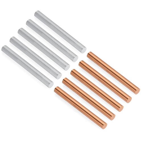 10PCS Pure Copper Zinc Rod,Metal Round Rod with 100 mm Length & 10