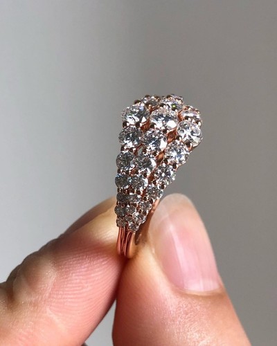 Unique Bridal Diamond Wedding Band, Round Lab Grown Eternity Wedding Band, - Picture 4 of 8