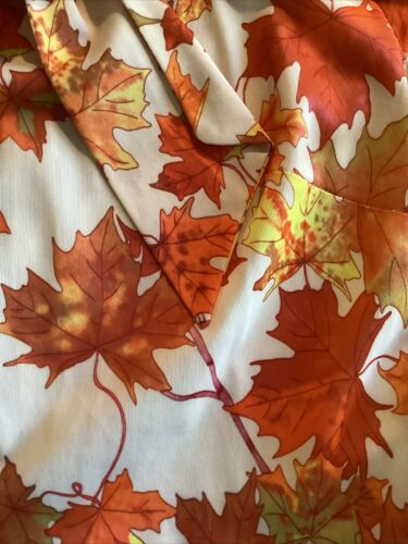 70s Vintage Women's Dress W/ Jacket By Jerri Lurie Leaf Print Union Made - Picture 9 of 18