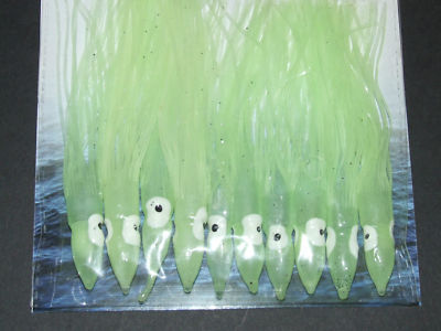 10 x FFT 12cm Lumo Tintenfisch Köder Makrele Barsch Dorsch Meer Boot Strand Pier Angeln