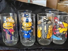 Lot of 6 McDonald's Action Series Glasses McDonaldland Vintage 1977 Collectibles