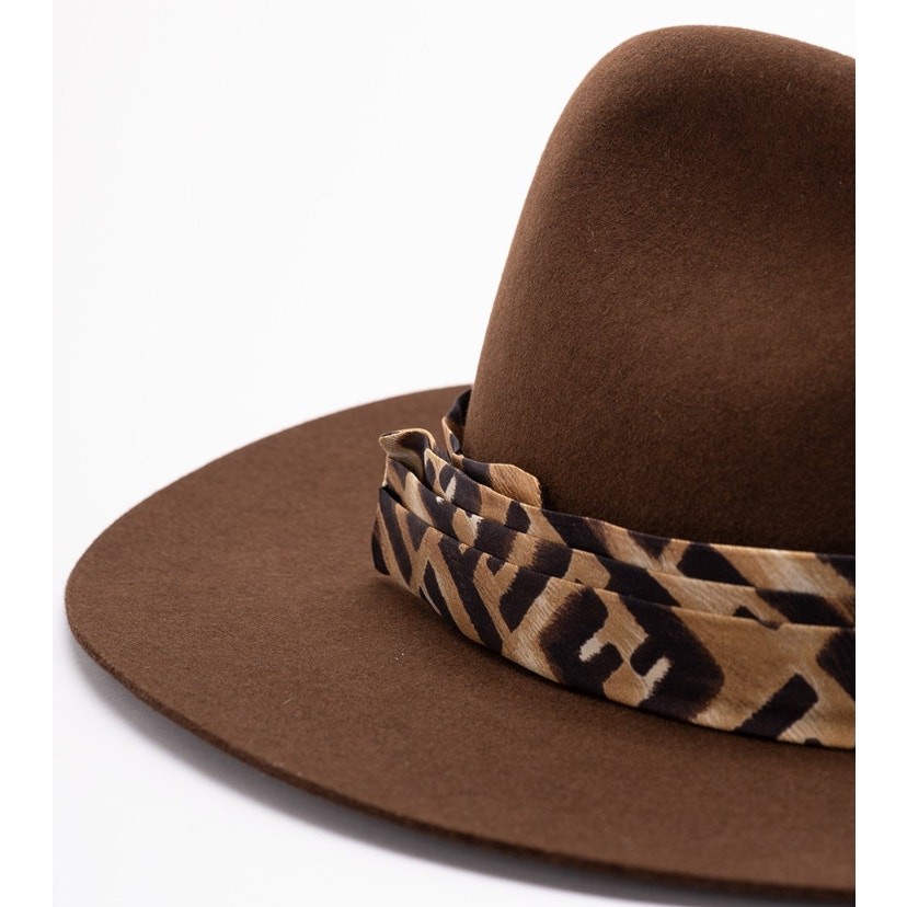 $1K BRAND NEW FENDI WOOL BROWN FEDORA HAT AUTHENTIC! image 4