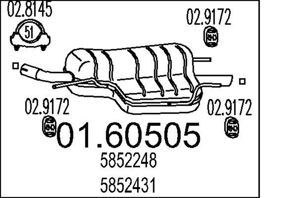 EndschalldäMpfer NachschalldäMpfer Mts 01.60505 FüR Cc Opel Astra T98 Classic-image