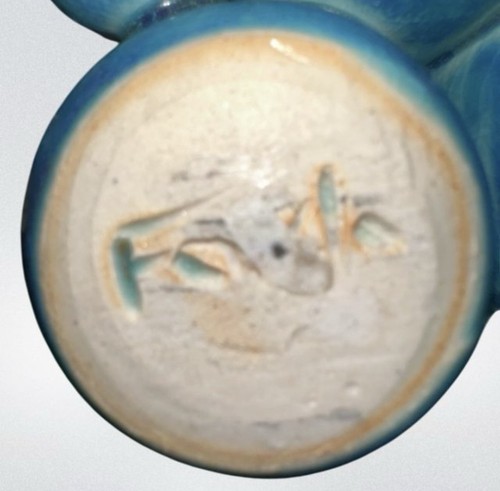 Jarrones Foxlo Pottery Gres 5 Fusionados en Niveles Azul Bud De Colección - Imagen 7 de 7
