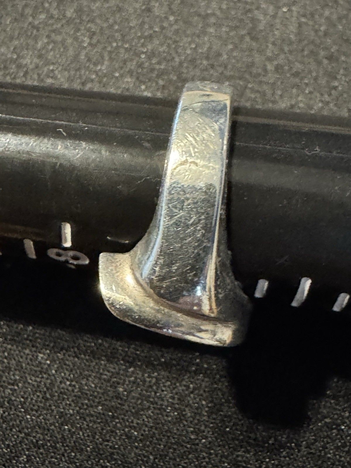 Sterling Silver Solid Wavy Concaved Modernist Ban… - image 3