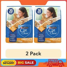 2 Pack Cat Chow Complete High Protein Dry Cat Food with Real Chicken, 20 lb Bag
