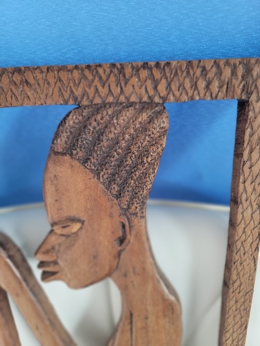 Suspension murale en bois massif sculpté main couleur chêne africain/balinais (3767HBC) pas sûr - Photo 3/8