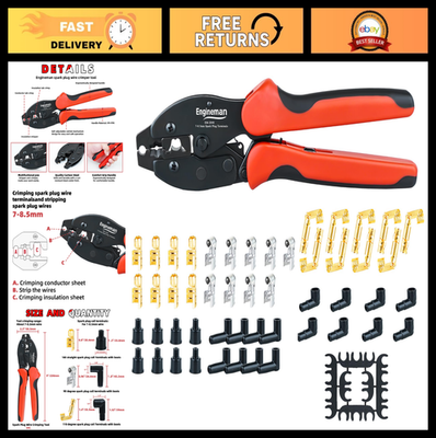 #ad Spark Plug Wire Crimping Tool Kit 26PCS Crimper Stripping Tool amp; Terminals Se $64.99
